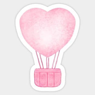 Hot Air Balloon Heart Sticker